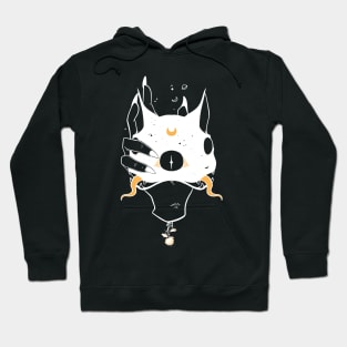 Two Headed Black Cat In Witch Hand Hoodie